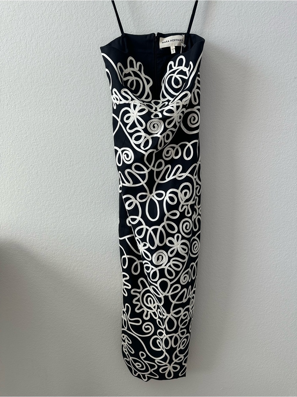 Mara Hoffman Stella Embroidered Cotton Blend Strapless Midi Dress SZ US 0 NWT - Picture 2 of 8